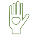 Hand with heart Icon