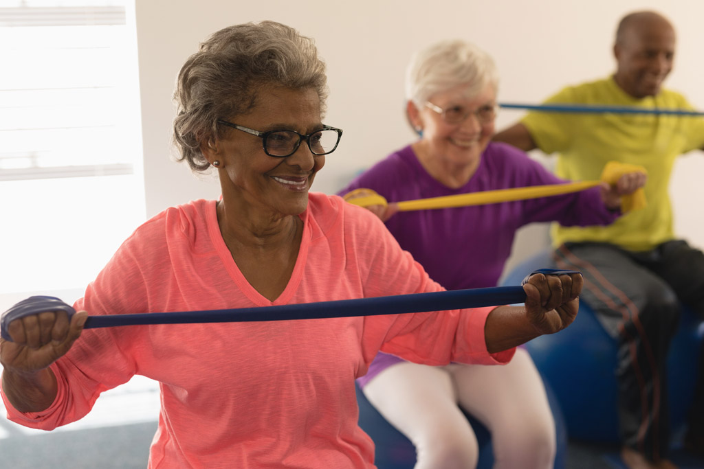 Image showing a senior enjoying activities in a health care facility