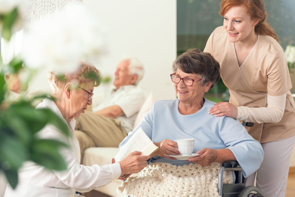 Seniors and older adults in assisted living.