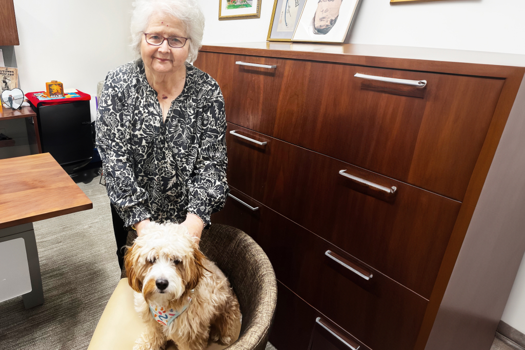 Senior woman in room to discuss benefits of assisted living.